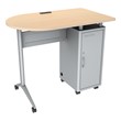Standing-Height Compact Mobile Teacher Desk w/ Electric