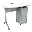 Standing-Height Compact Mobile Teacher Desk w/ Electric