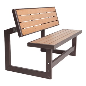 Wood Grain Plastic Convertible Bench