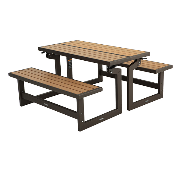 Wood Grain Plastic Convertible Benches
