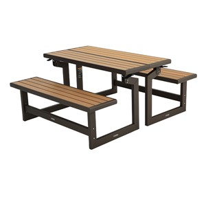 Wood Grain Plastic Convertible Benches