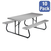 Rectangle Folding Picnic Tables - Putty (Pack of 10)