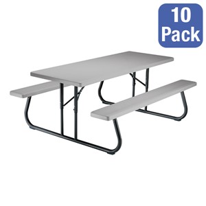 Rectangle Folding Picnic Table - Putty