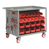 Bin Cart w/ Pegboard Tool Storage