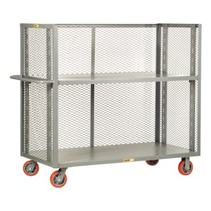 Bulk Handling Truck w/ Mesh Sides & Adjustable Shelf
