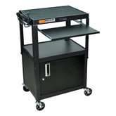 Compact Steel Computer Cart w/ Cabinet