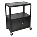 Extra-Large Adjustable Steel AV Cart w/ Cabinet