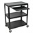 Extra-Large Adjustable Steel AV Cart w/ Pull Out Shelf