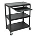 Extra-Large Adjustable Steel AV Cart w/ Pull Out Shelf