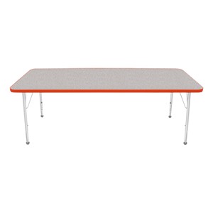 Rectangle Activity Table - Gray Nebula w/ Autumn Orange Edgeband