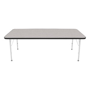 Rectangle Activity Table - Gray Nebula w/ Black Edgeband