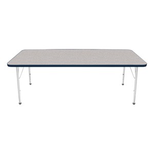 Rectangle Activity Table - Gray Nebula w/ Navy Edgeband