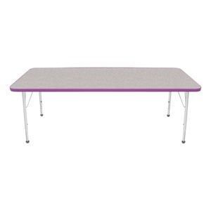 Rectangle Activity Table - Gray Nebula w/ Purple Edgeband