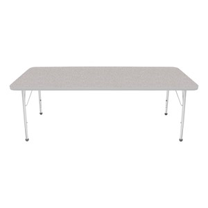 Rectangle Activity Table - Gray Nebula w/ Platinum Silver Edgeband