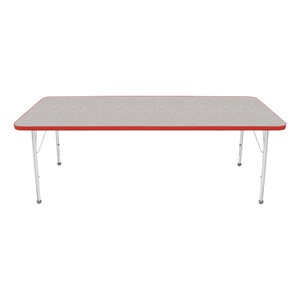 Rectangle Activity Table - Gray Nebula w/ Red Edgeband