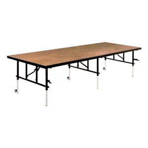 TransFold Adjustable Platform Rectangle Portable Stage & Seated Riser Section w/ Hardboard Deck