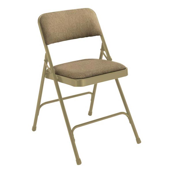 2200 Series Fabric Upholstered Folding Chair - Beige fabric & frame