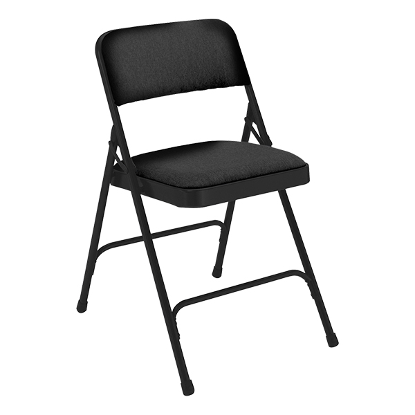 2200 Series Fabric Upholstered Folding Chair - Black fabric & frame