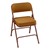 3200 Series Upholstered Folding Chair - Gold fabric w/ brown frame