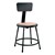 6200-10 Black Stool w/ Backrest - Fixed Height (18" H)