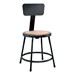 6200-10 Black Stool w/ Backrest - Fixed Height (18" H)
