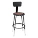 6200-10 Black Stool w/ Backrest - Adjustable Height (19" - 27" H)