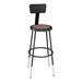 6200-10 Black Stool w/ Backrest - Adjustable Height (25" - 33" H)