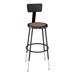 6200-10 Black Stool w/ Backrest - Adjustable Height (25" - 33" H)
