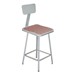 6300 Square Stool w/ Backrest – Fixed Height (18" H)