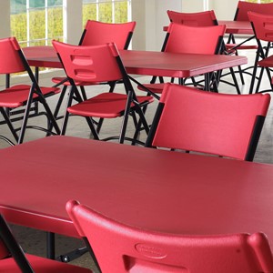 Blow-Molded Folding Chair - Red