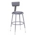 6400 Padded Stool w/ Backrest - Shown w/ adjustable height legs