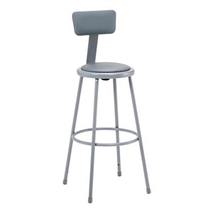 6400 Padded Stool w/ Backrest - Fixed Height (30" H)