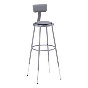 6400 Padded Stool w/ Backrest -  Adjustable Height (31" - 39" H)
