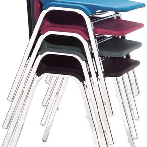 8100 Poly Shell Stackable Chairs - Multiple units shown stacked