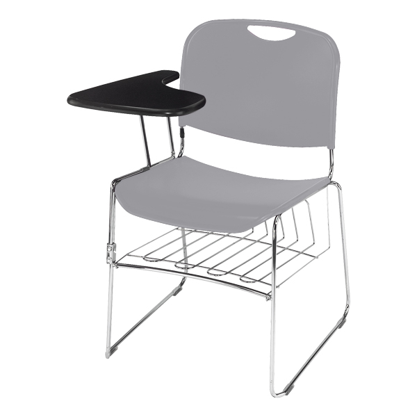 8500 Series Tablet Arm Chair - Shown w/ optional book rack