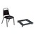 9100 Series Stack Chairs & Dolly Package - Black vinyl
