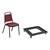 9100 Series Stack Chairs & Dolly Package - Burgundy