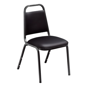 9100 Stack Chair - Black vinyl w/ black frame