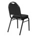 9200 Stack Chair - Fabric Upholstered Seat - Navy patterned fabric w/ Silvervein frame