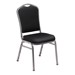 9300 Stack Chair - Vinyl Upholstered Seat - Black vinyl w/ Silvervein frame