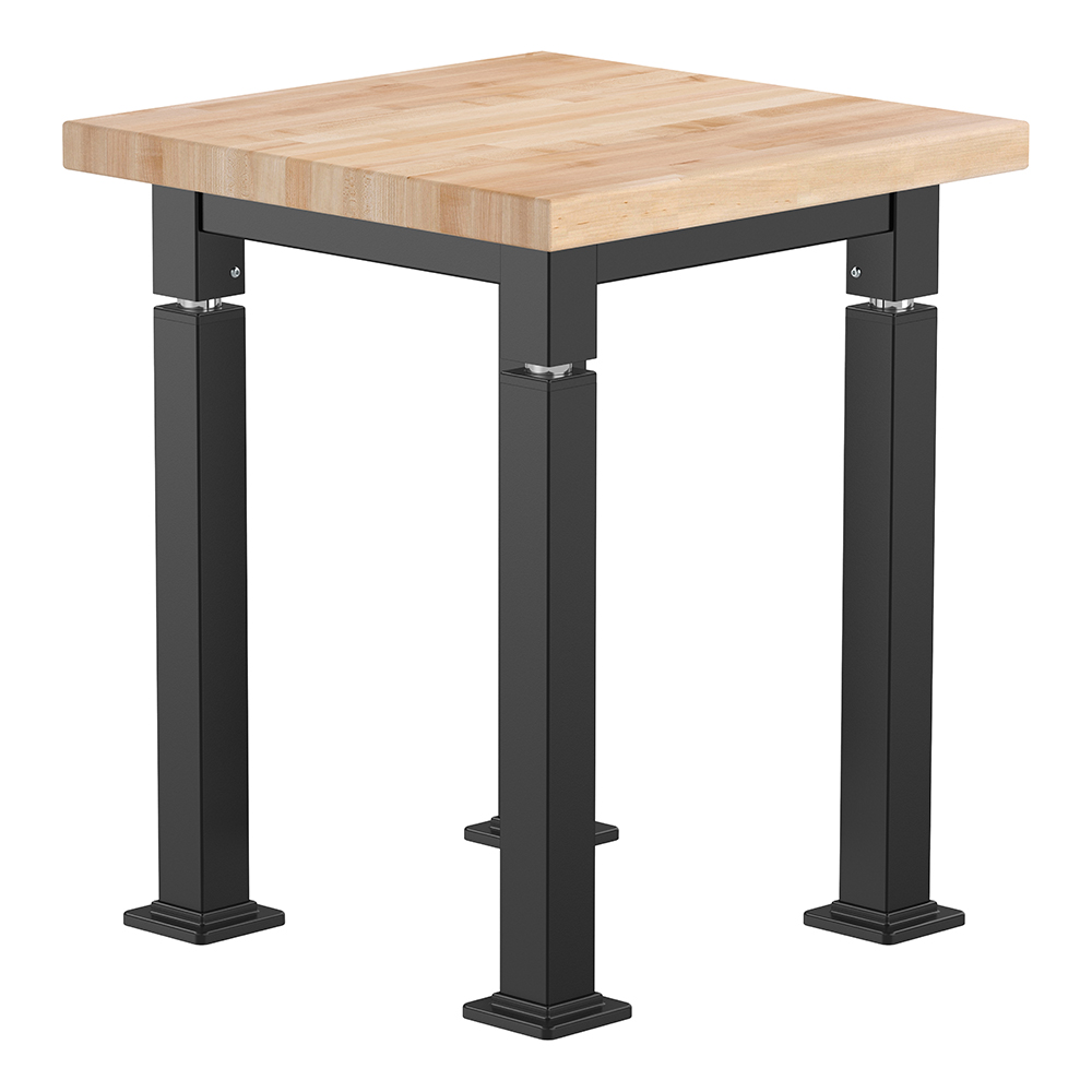 Aero-Lift Table w/ Butcher Block Top (24" W x 24" L)