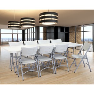 Lightweight Plastic Top Folding Table (30" W x 96" L)