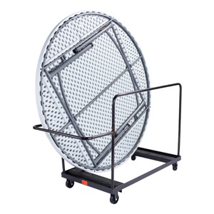Edge-Stacking Round Folding Table Truck