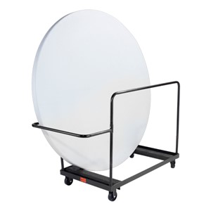Edge-Stacking Round Folding Table Truck
