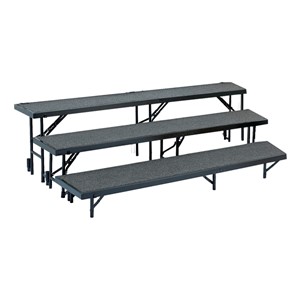Tapered Standing Choral Risers w/ Carpet Deck - Three Level