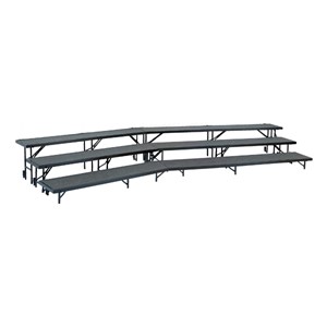Tapered Standing Choral Risers w/ Carpet Deck - Three Level - Two combined units shown