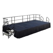 Rectangle Portable Stage Set w/ Carpet Deck & Accessories