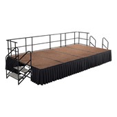 Rectangle Portable Stage Set w/ Hardboard Deck & Accessories