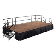 Rectangle Portable Stage Set w/ Hardboard Deck & Accessories