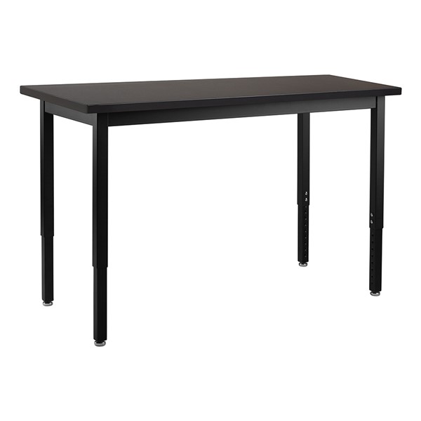 Steel Frame Science Lab Table w/ Chemical Resistant Top - Adjustable Height (24" W x 60" L)